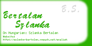 bertalan szlanka business card